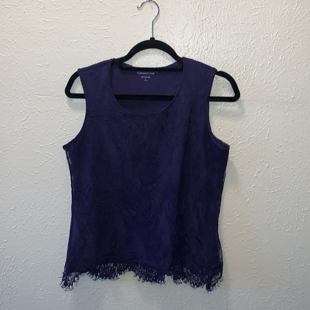 Coldwater Creek L Purple top